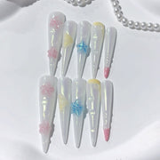 幻彩 3D 花卉 超長款 穿戴甲