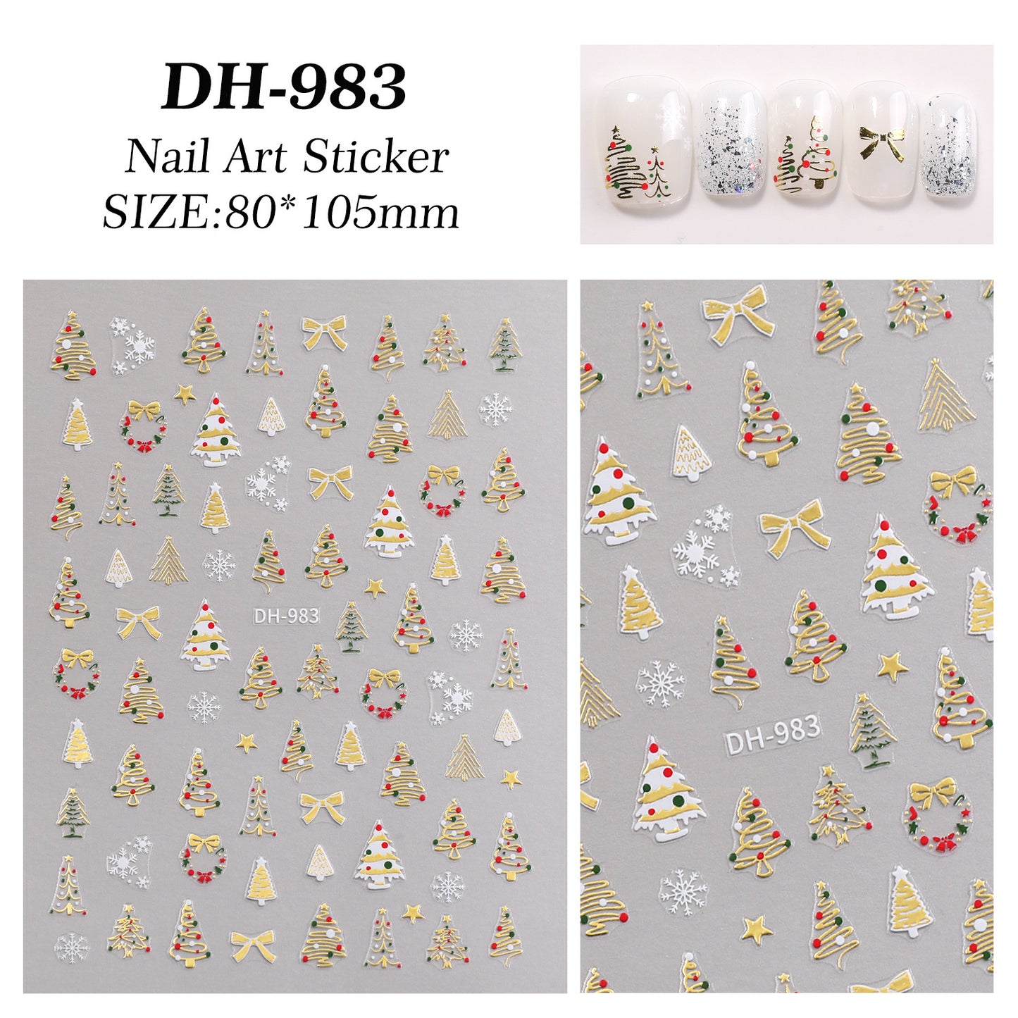 Christmas Series Nail Sticker Flat Belt Adhesive Christmas Snowman Elk Nail Art Sticker Ornament DH