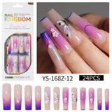 Long press on nails, French versatile patch nail art removable prefabricated fake nail press on nails piece