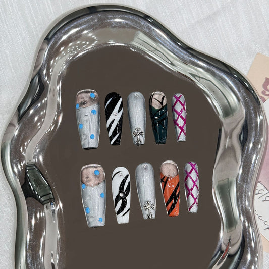 Pure handmade press on nails   nail art fake nails beauty | 365nails