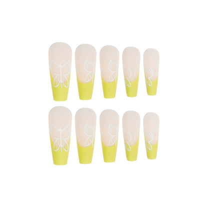 Butterfly  manicure green   removable  special  false nail｜365nails