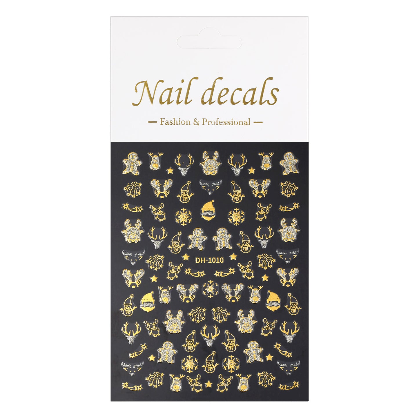 Bronzing glitter christmas nail art sticker flat adhesive snowman christmas DIY nail sticker jewelry DH