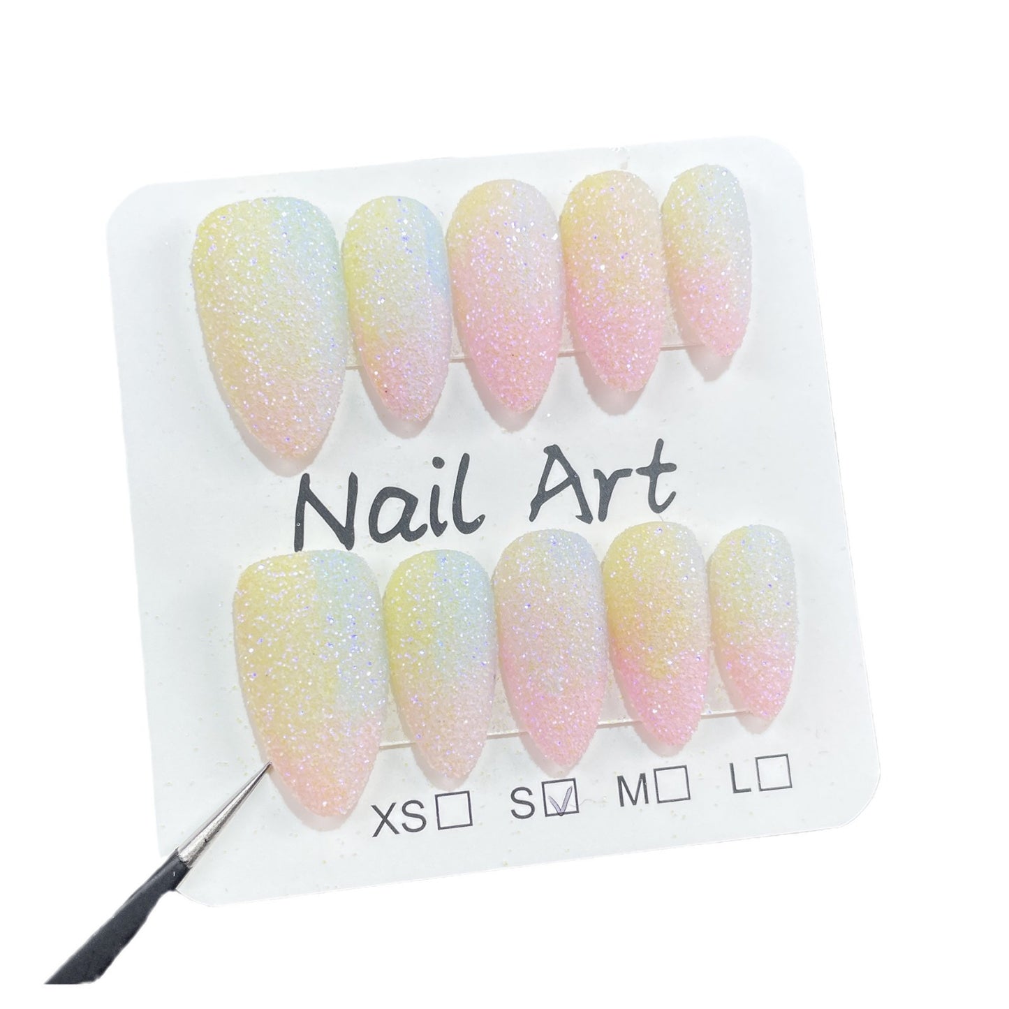 Outono e inverno nova arte de unha Symphony multicolorida com mudança gradual, unhas postiças Macaron fofas e fofas ｜365nails