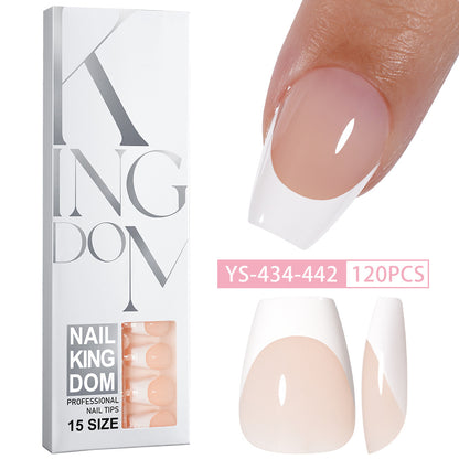 Hot-selling French-style armor, simple spray oil-shiny patch manicure removable trapezoidal nail piece 120 pieces in a box