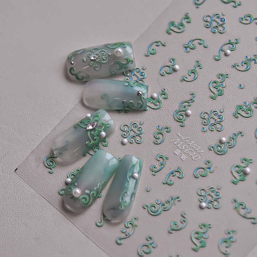 Musical Note Collection: "Rose Gold Melody" – 3D Crystal Nail Sticker