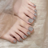 Simple love horse gray, daily gray, gentle big-name texture, niche cold wind press on nails | 365nails