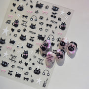 Vintage Cursive English Collection: "Vintage Love Letter" – 3D Embossed Nail Sticker