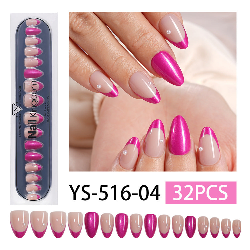 "Champagne Gold 3D Swirls" - Elegant 32Pcs Press-On Nails Set