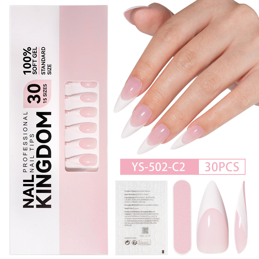 Nail tips French press on nails, simple long ladder manicure removable fake nails 120 pieces, prefabricated nail wholesale