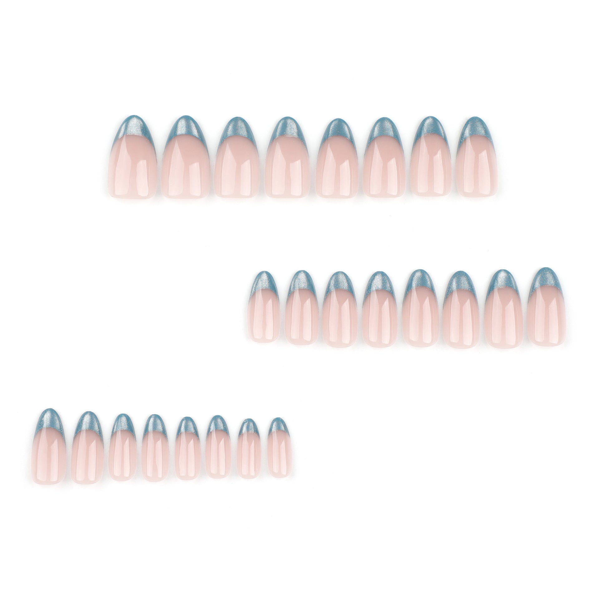 캣아이 프렌치 리치 그린 심플 아몬드형 네일 ｜365nails