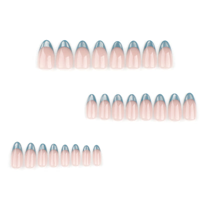 Cat eye wearing manicure  French rich green simple    almond ｜365nails