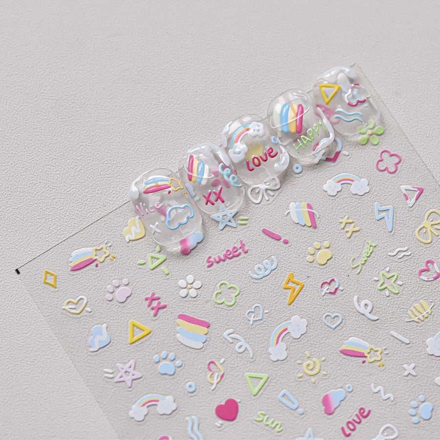 365nails: "Rainbow & Mini Doodle" – nail art stickers