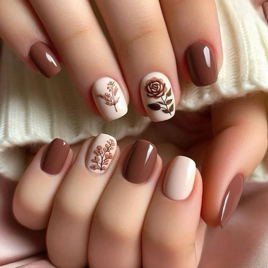 Nail art pics Solid color lin prss-on nails Dtachabl nail art pics Simpl ros fak nail short nail 24 pics｜365nails