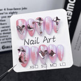 Uñas postizas hechas a mano con efecto desteñido, irregulares, con cambio gradual, suaves y delicadas, con diseño de almendras medianas y largas, venta al por mayor | 365nails