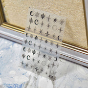 Silver Celestial Sun Moon Star: "Celestial Alchemy" – 5D Embossed Nail Sticker