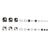 Estrellas blancas, dulces, frescas y brillantes, uñas postizas para los pies, manicura Spice Girl, uñas postizas, película especial para uñas postizas ｜365nails