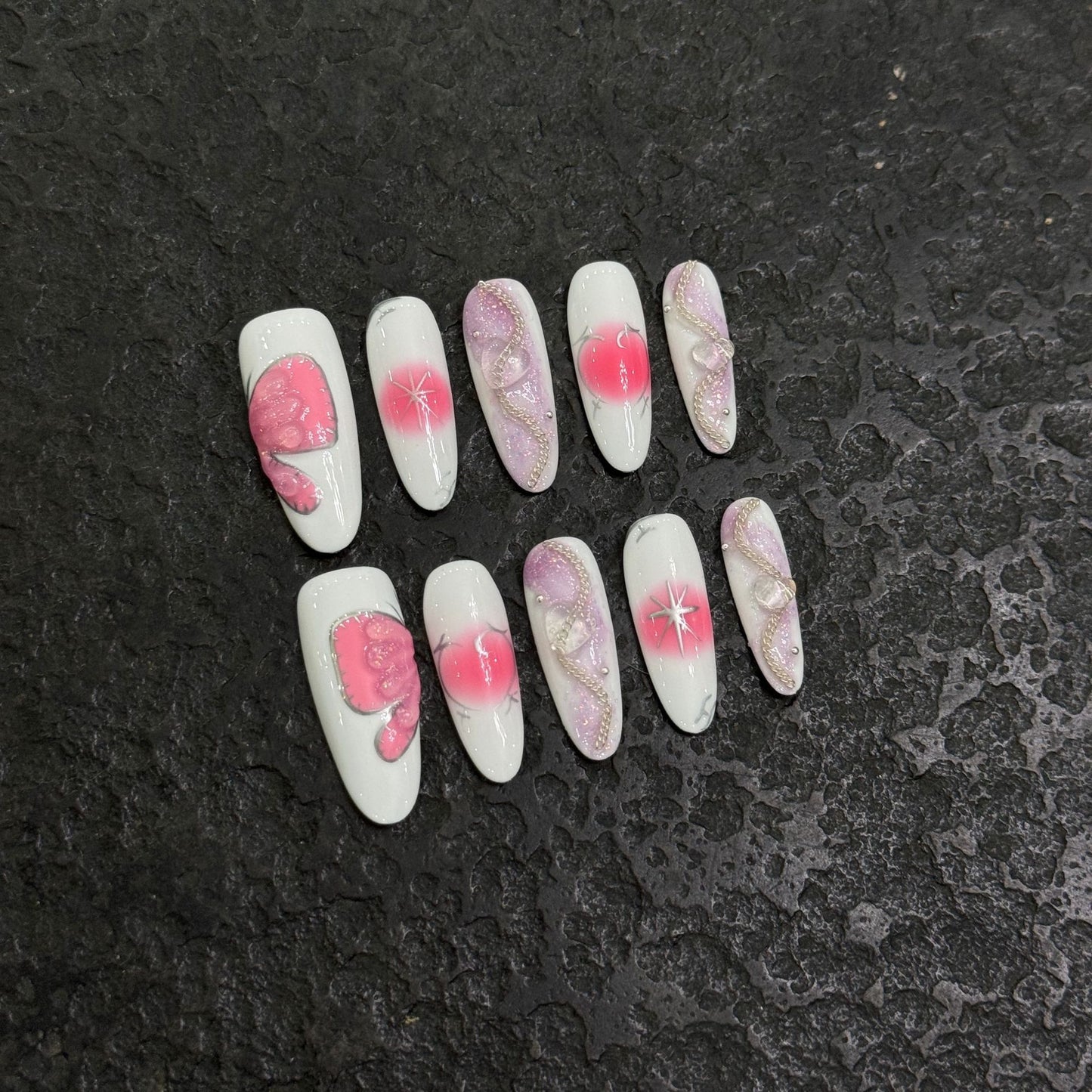 Pure handmade press on nails   nail art fake nails beauty | 365nails