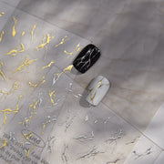 金箔紋理系列：「金色大理石」– 3D 金屬甲貼