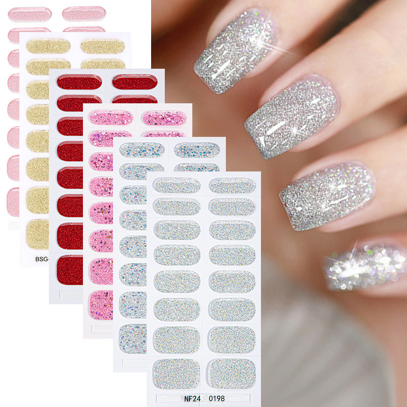 Semi-Cured Gel Nail Strips Pure Glitter Ultra Sparkle Glossy Design (MOQ=3)