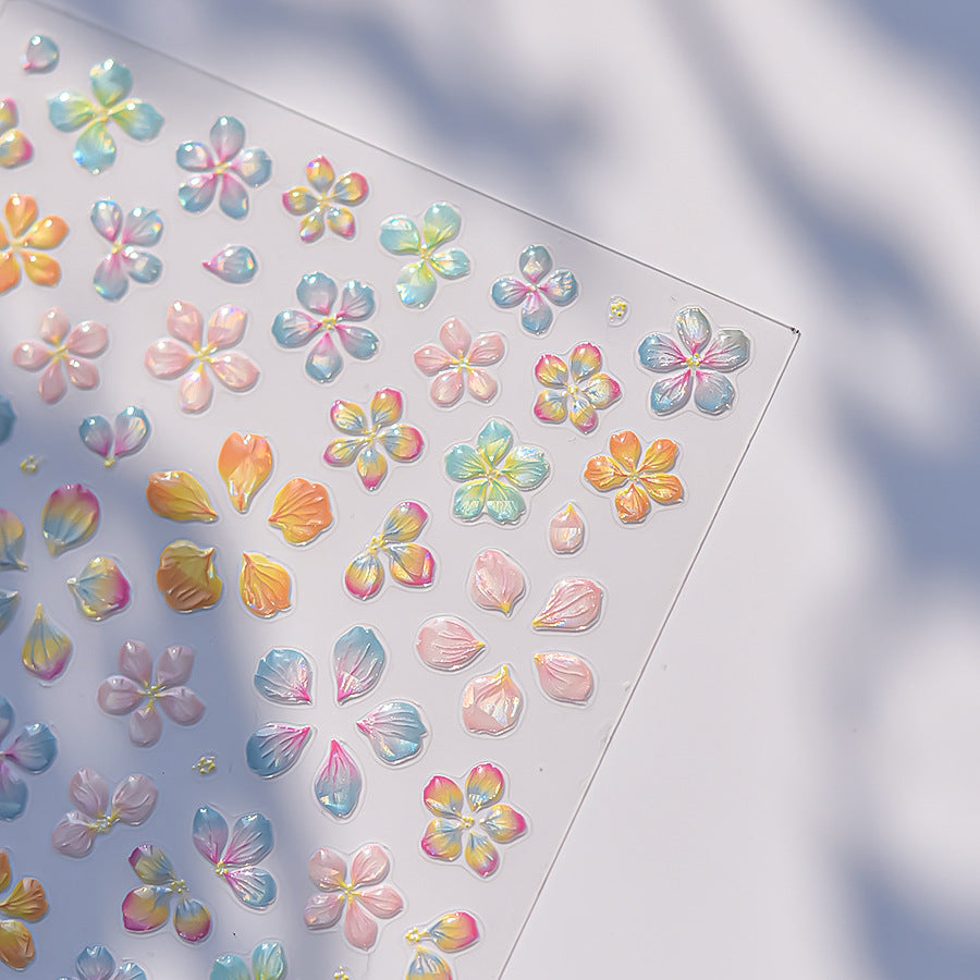 漸層水晶花：「彩虹櫻花」 – 5D立體甲貼