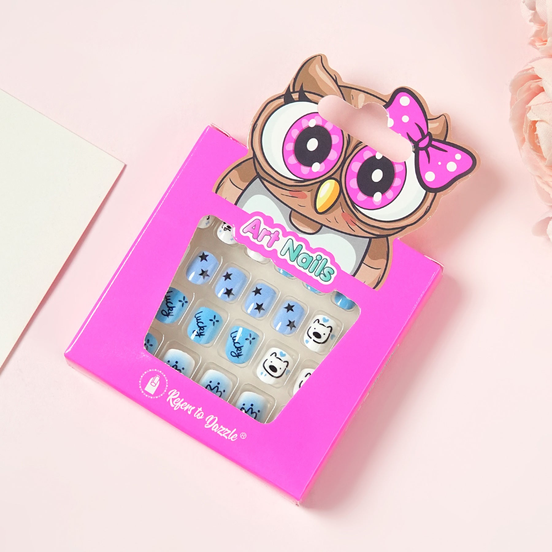 Kids press-on nails 24 nails cute special children's decoration show 3-6 years old