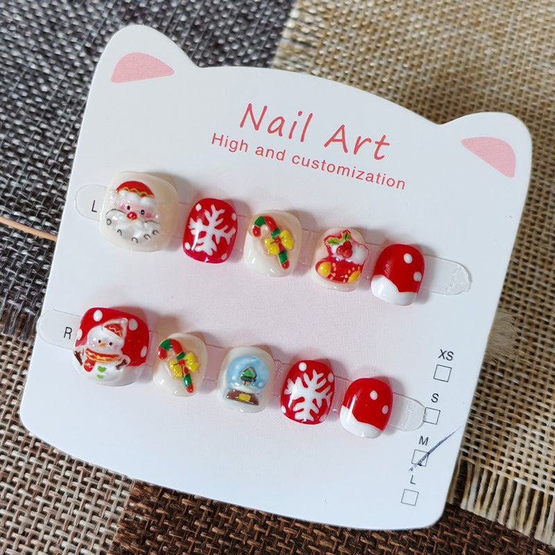 365nails-Christmas Kids Bundle: 6 Styles Mixed – Short Square Kids Nail Art