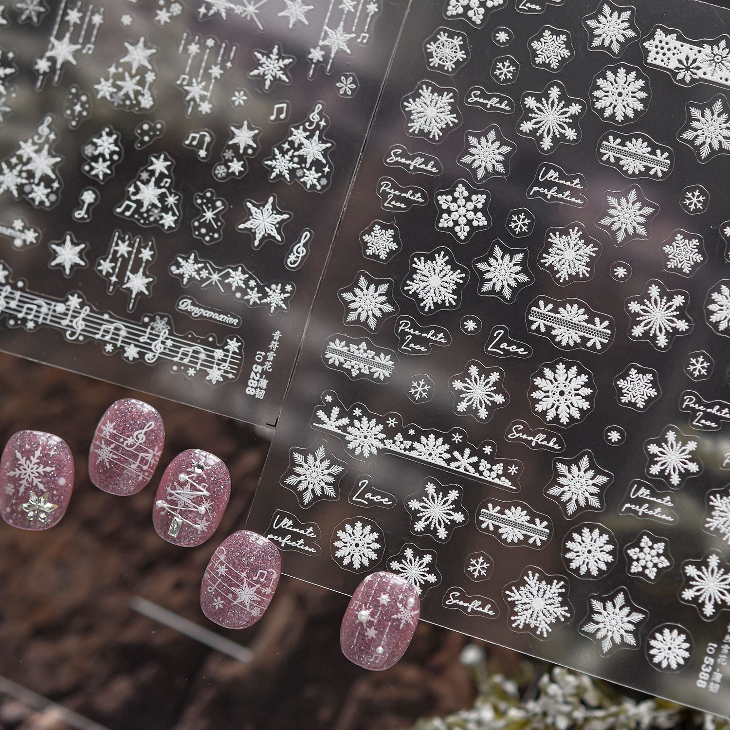 365nails: 雪花與音符浮雕套組 美甲貼紙