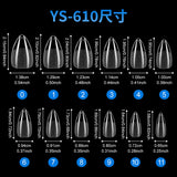 Nail Tips Nail sheet semi-matte transparent short almond nail trapezoidal free grinding full sticker seamless patch fake nail wholesale