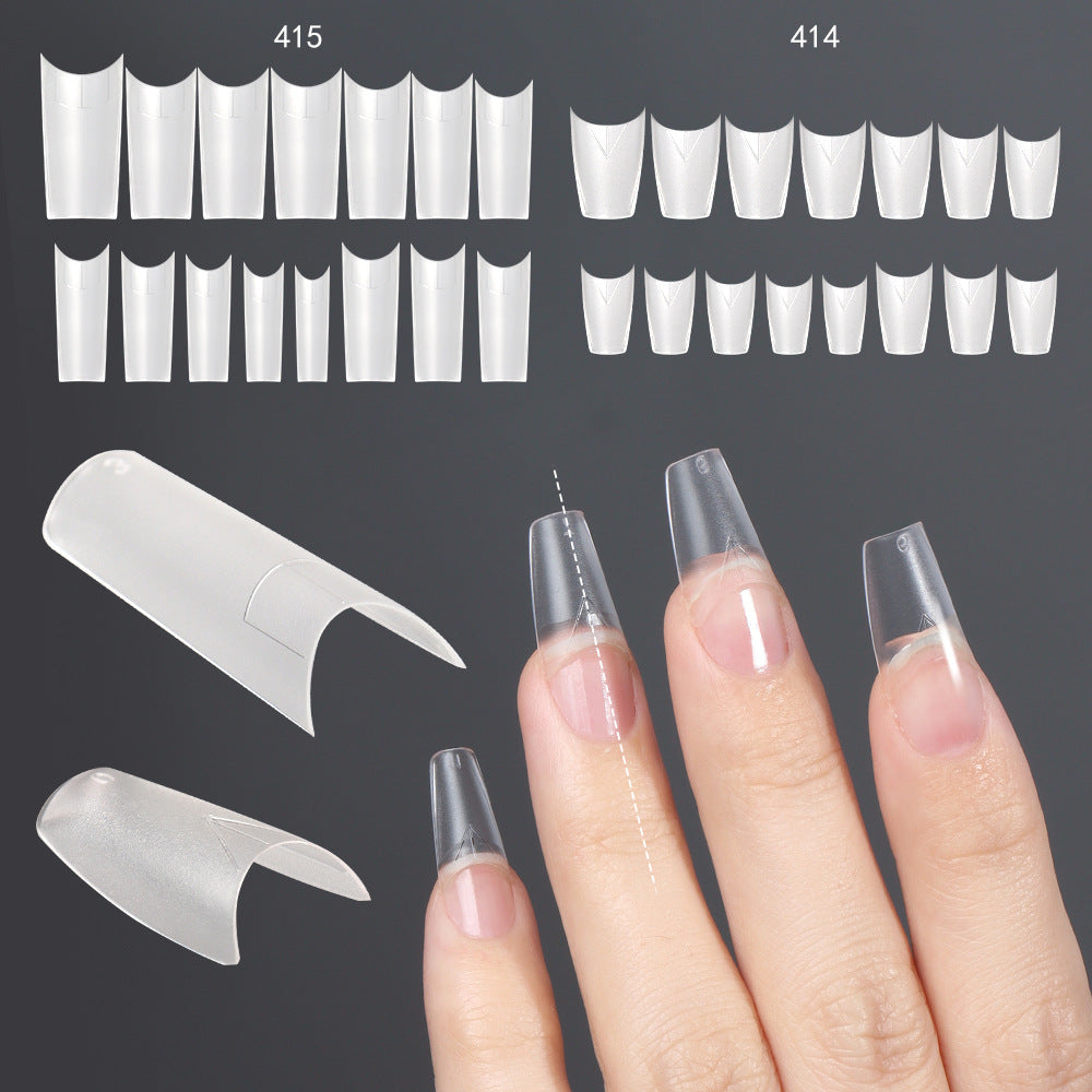 Nail Tips New nail plate matte trapezoidal half sticker 30 pieces, the whole full number is free of carving and grinding, seamless nail plate, fake nail wholesale
