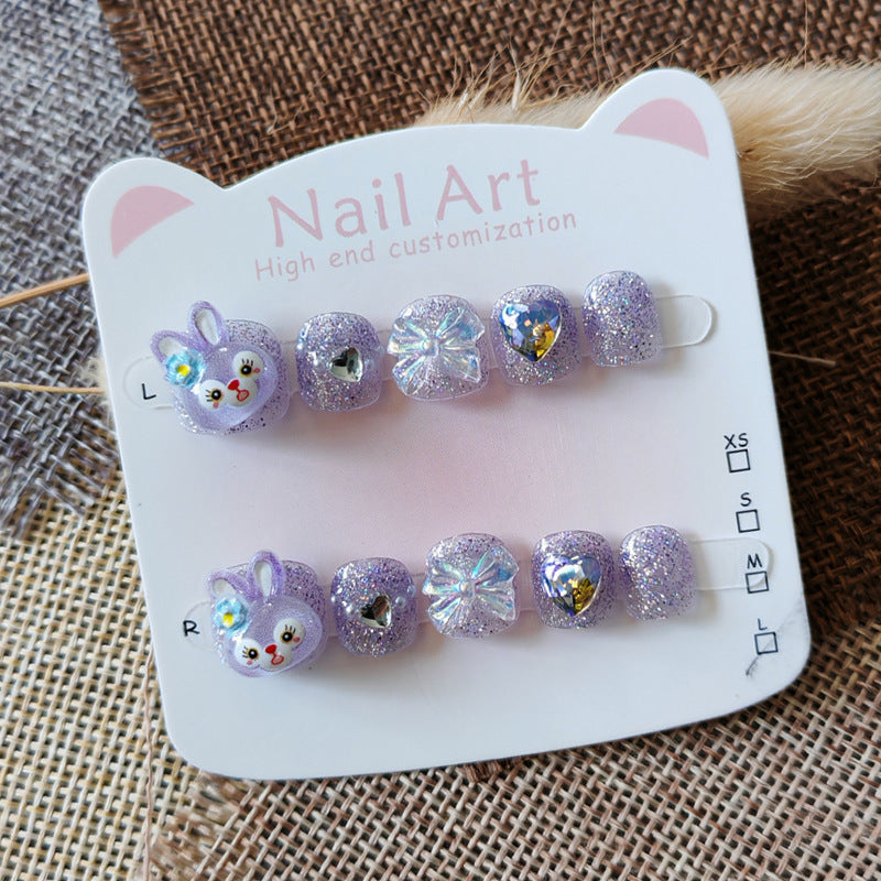 365nails: "stellalou sonhadora" – unhas postiças infantis artesanais curtas e redondas