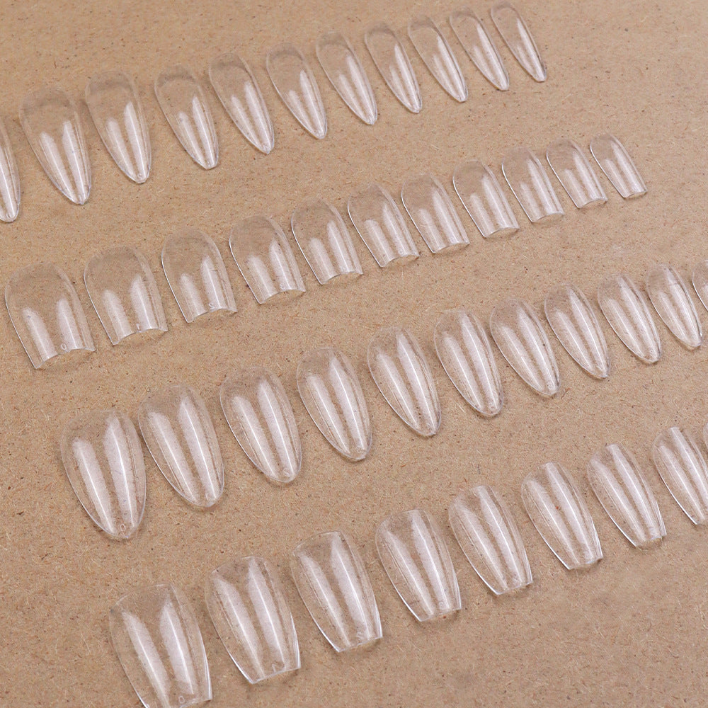 Nail Tips Transparent nail piece, special box for press on nails, full sticker, seamless patch, manicure, long water drop, almond nail patch, fake nail.