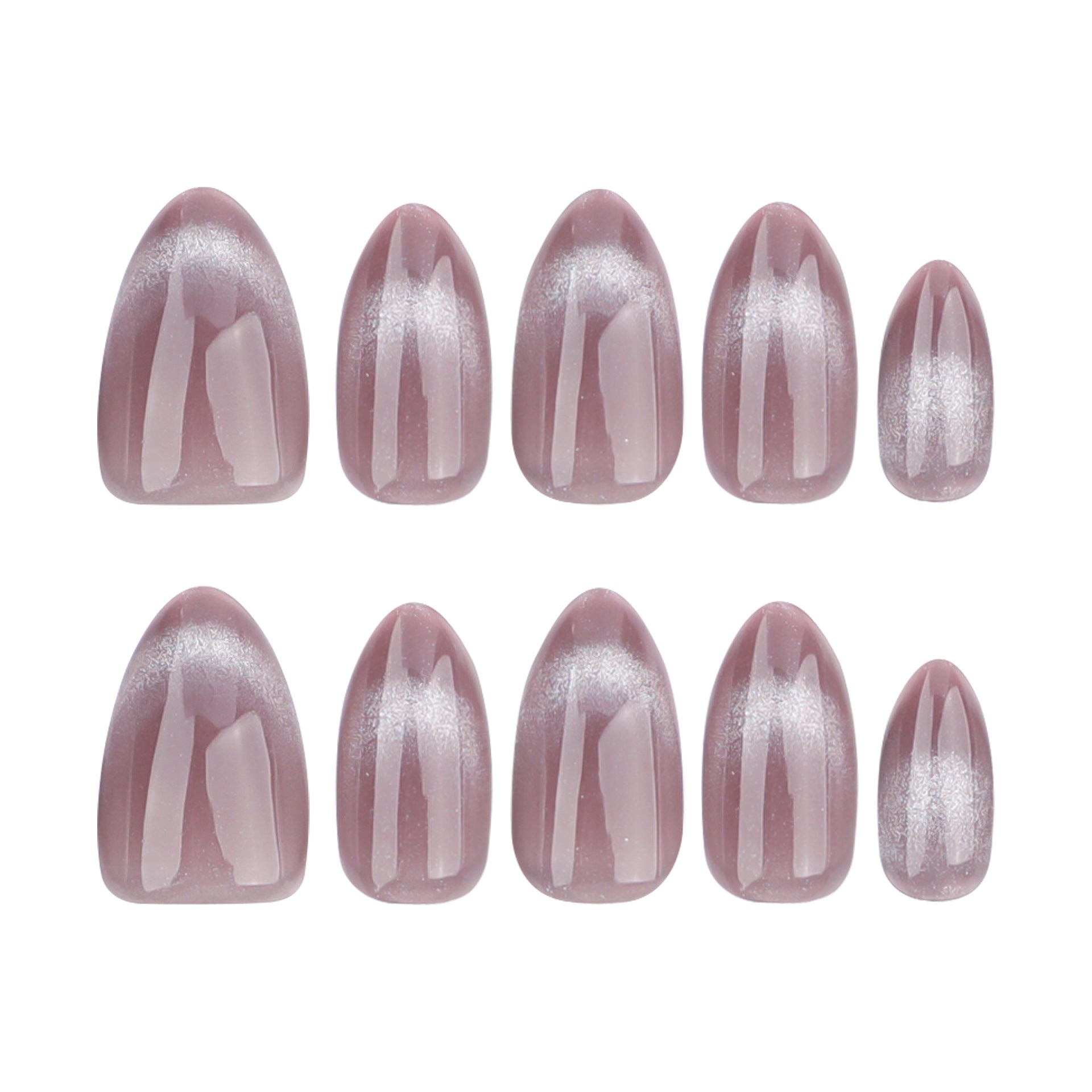 Unhas postiças de gatinho francesas simples unhas postiças transparentes cinzas em formato de amêndoa tipo avançado atacado