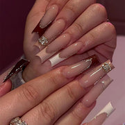 Maillard 白 長款方形穿戴甲 成品批發｜365nails