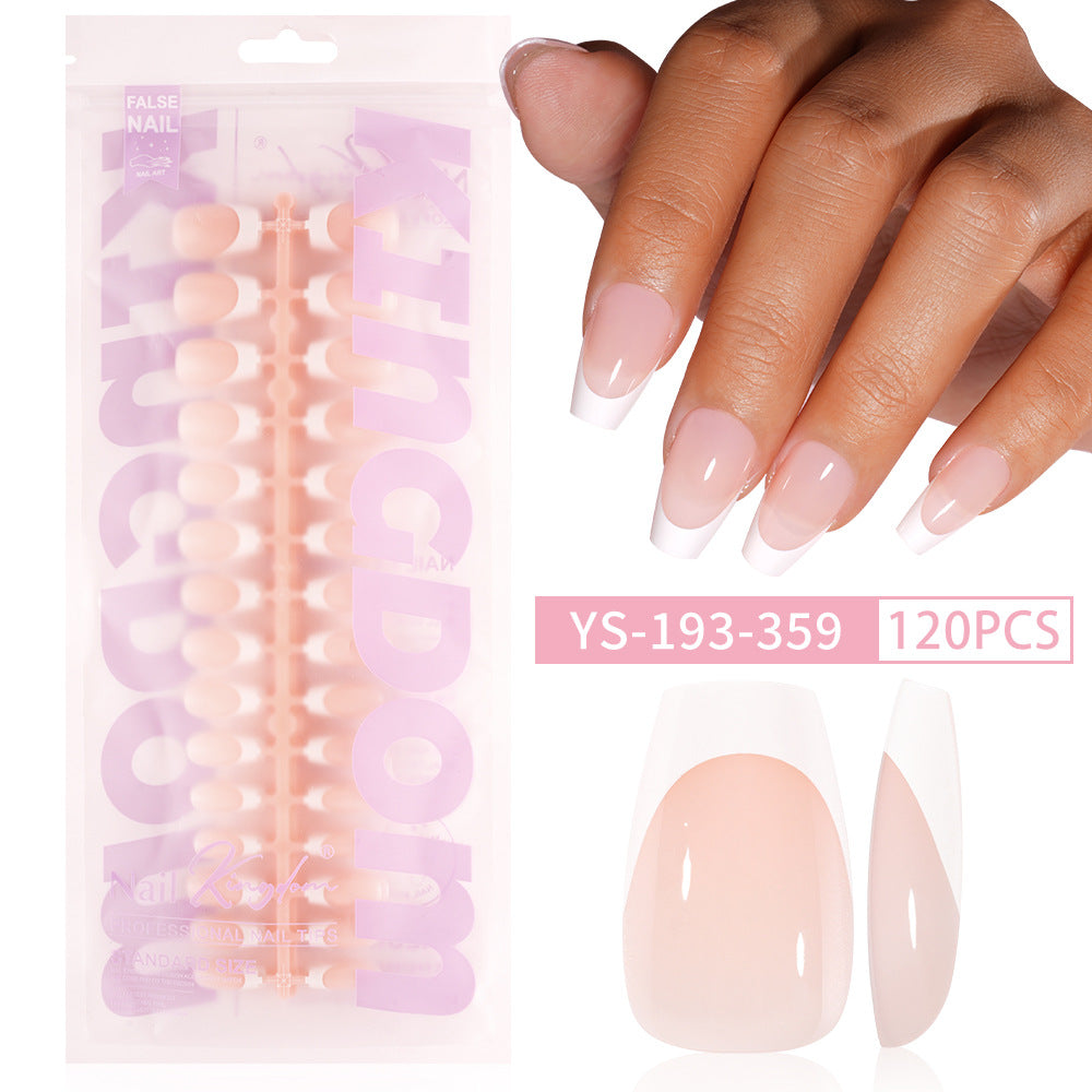 Hot-selling French-style armor, simple spray oil-shiny patch manicure removable trapezoidal nail piece 120 pieces in a box