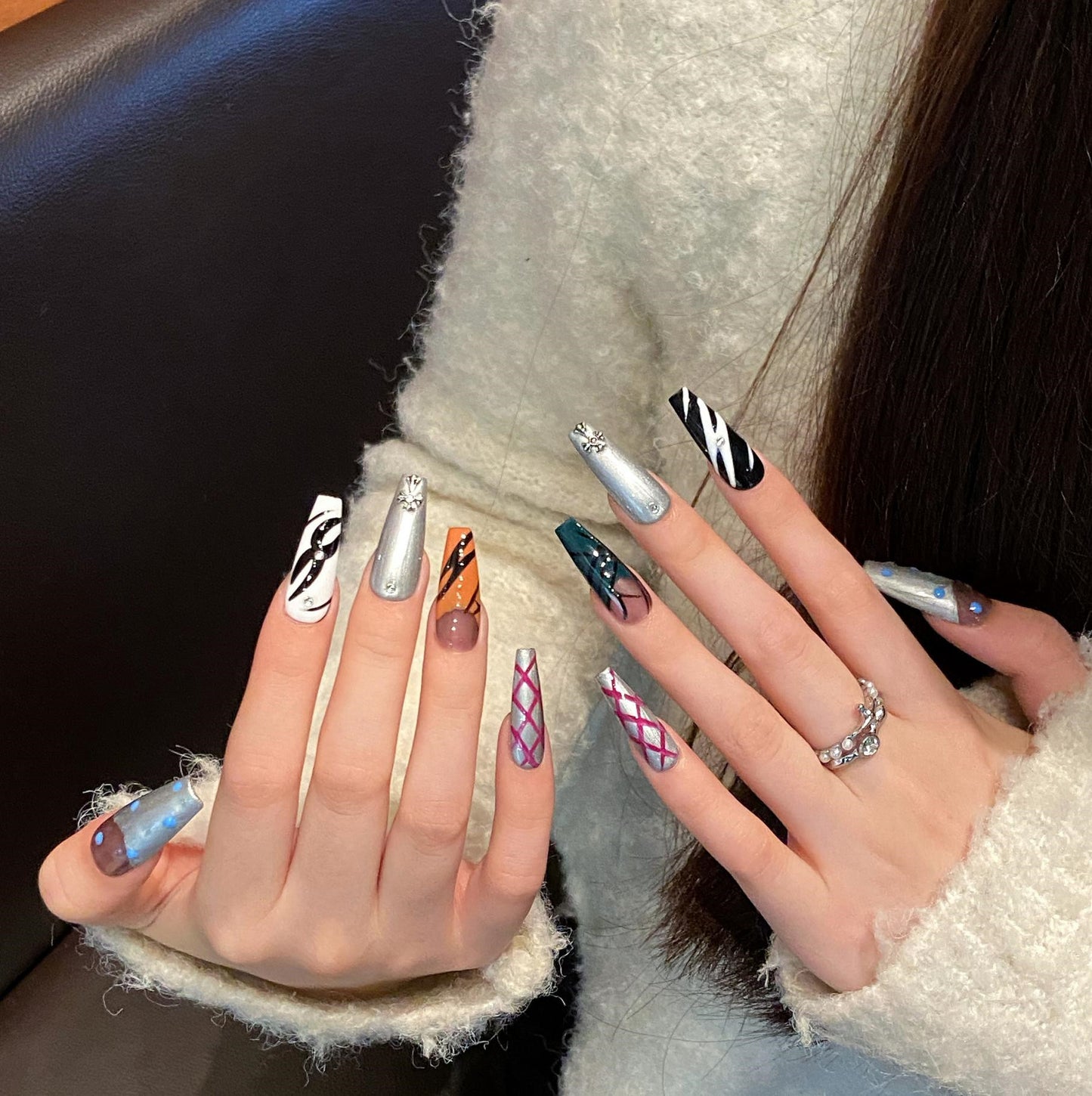 Pure handmade press on nails   nail art fake nails beauty | 365nails