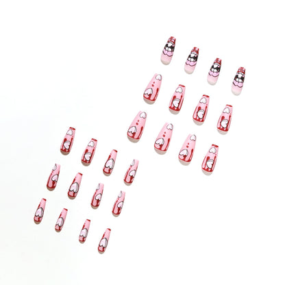 Labios rojos de Spice Girl escarlata, uñas postizas, parches, parches removibles, 365nails