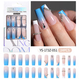 Press on nails fake nail patch extension nail Spice Girl medium rectangle removable 24 pieces with drill manicure