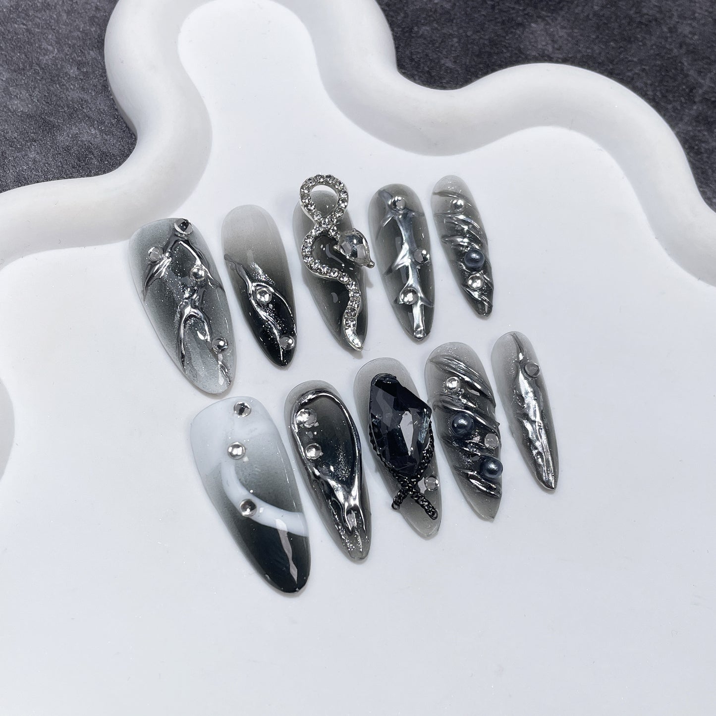 Spice Girls Metal Heavy Industry Long Handmade Press-on Nails Wholesale｜365nails