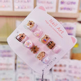 Kapibara Cute Kids Press On Nails with Dessert Charms
