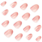 Soft Nude Sheer Glitter Glow Press On Nails