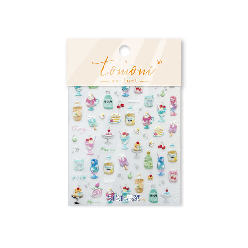 Summer Drink Collection: "Refreshing Summer Drink" – 3D Embossed Nail Sticker