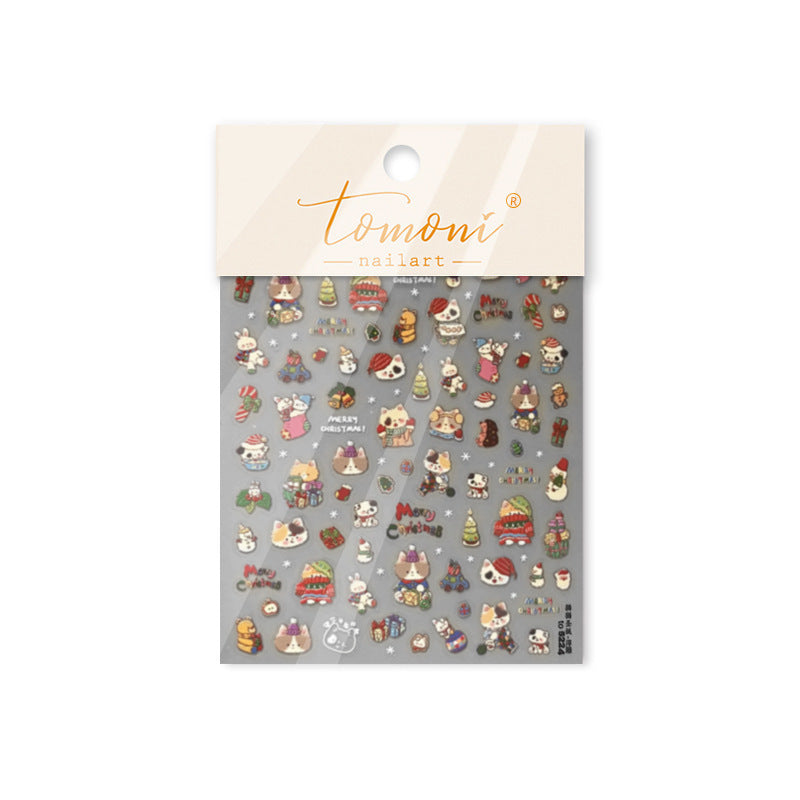 365nails: "Christmas Kitten Party" – nail art stickers