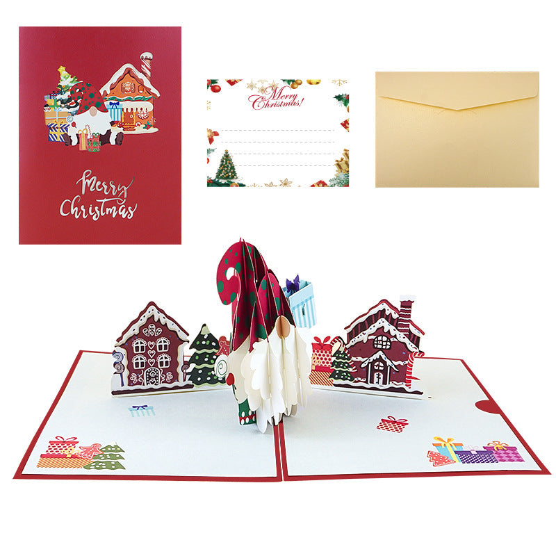 3D three-dimensional Christmas card creative Christmas Eve gift blessing Christmas envelope custom bronzing
