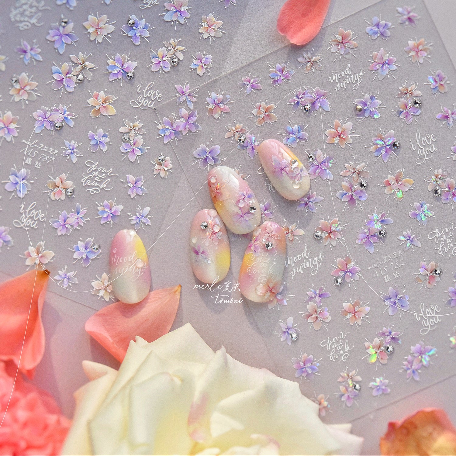 365nails: "Iridescent Crystal Mini Flower" – nail art stickers