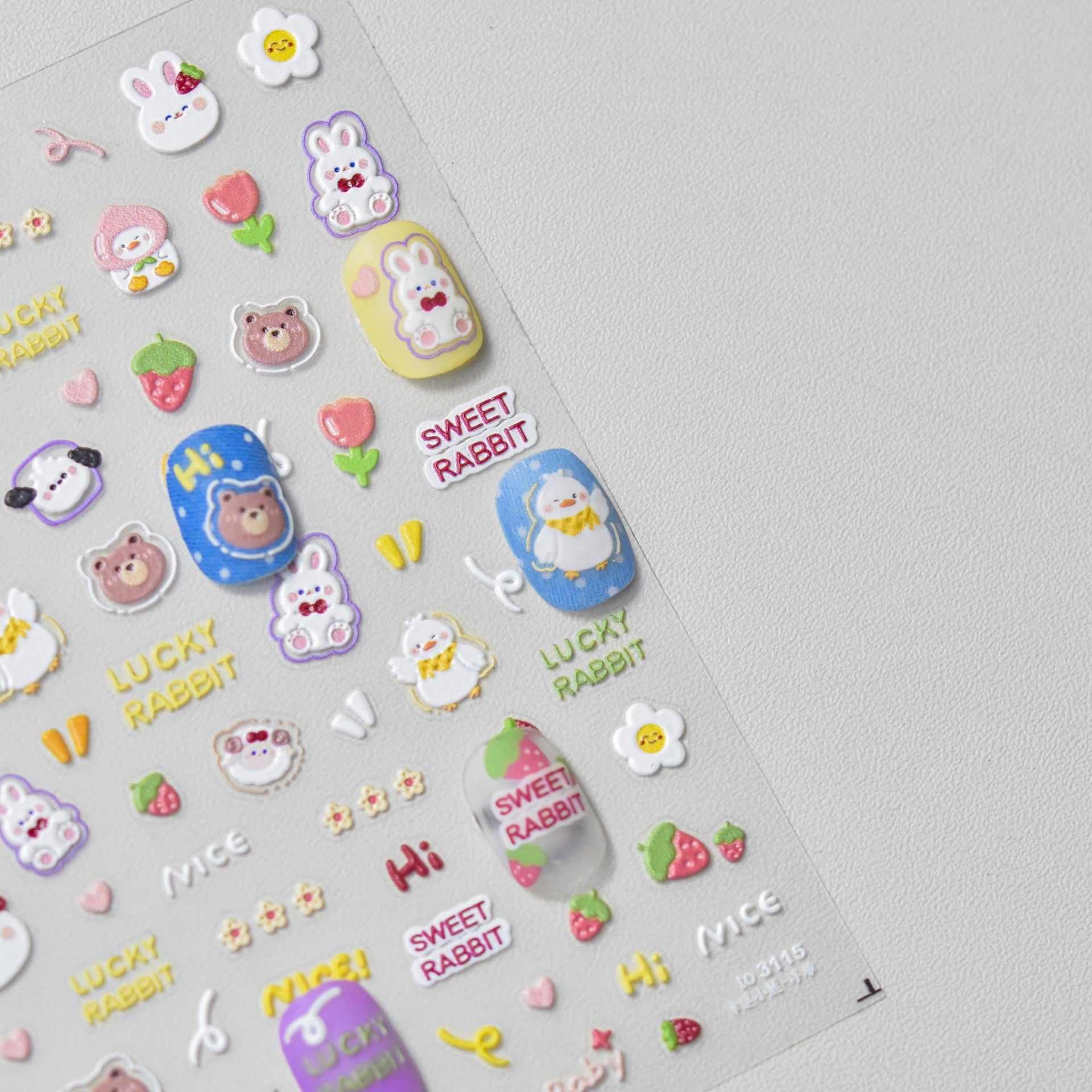 365nails: "Cute Piggy and Flower" – nail art stickers
