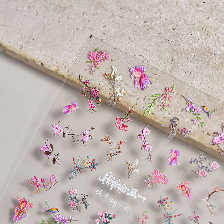 Peach Blossom Ink – Chinese Watercolor Nail Art Set