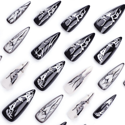 Dark, cool and spicy, hot-selling nail art in Europe and America, love butterfly wearing ,  ｜365nails