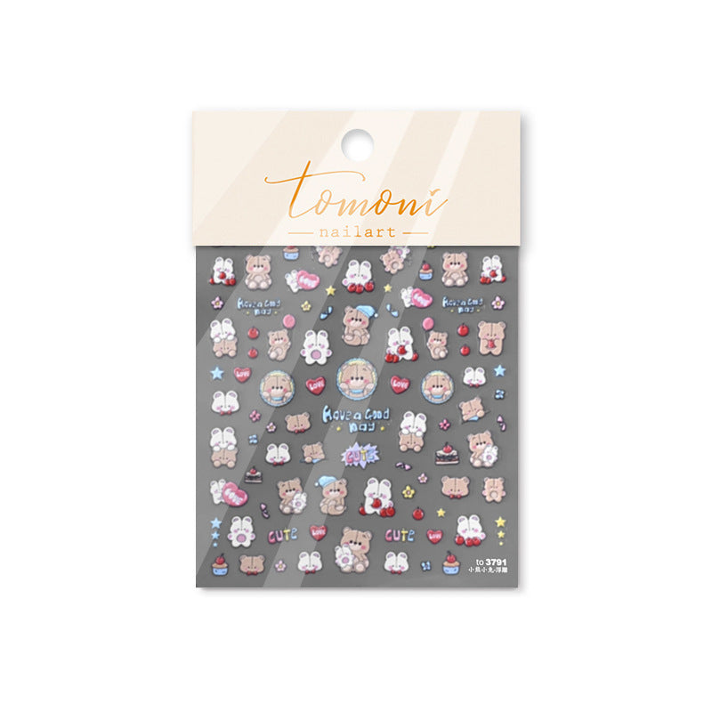 365nails: "Cute Bear & Bunny" – nail art stickers