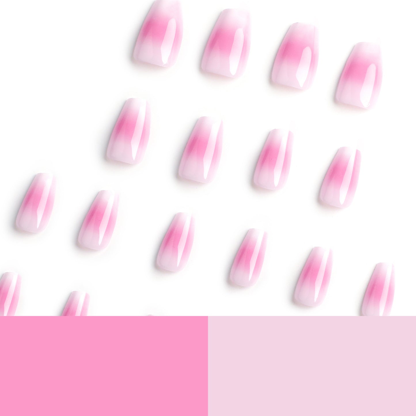 Unhas atacado mudança gradual manchas destacáveis unhas de pressão arte média e curta unhas postiças acabadas atacado｜365nails