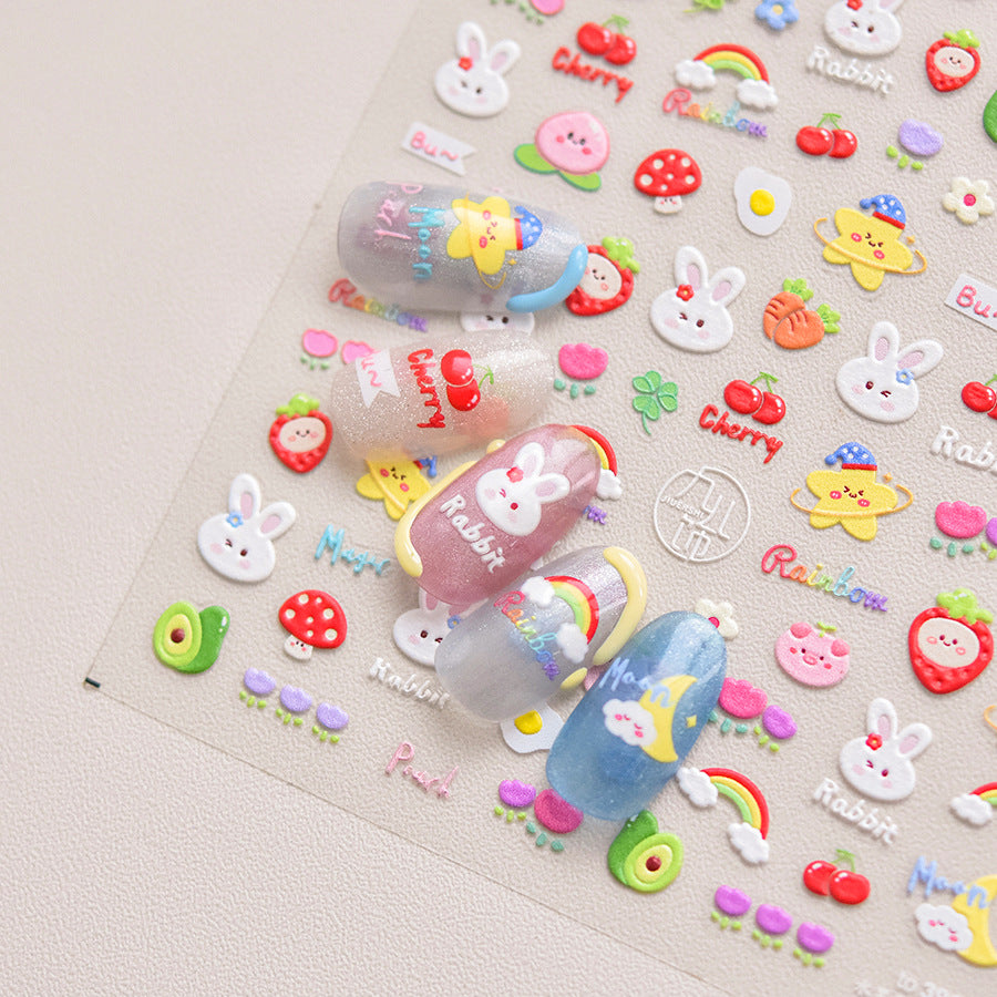 365nails: "Rabbit and Fruit Paradise" – nail art stickers